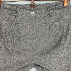 Athleta Women's Heather Gray Herringbone Ruched Leggings Pull On Size Small